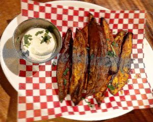 Sweet potato w vegan mayo at EsBirra Cerveceria Artesana in Ibiza