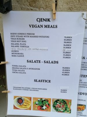 Menu at None Tonka in Omis