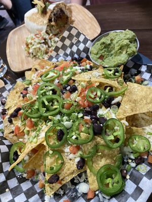 Veganized burrito and nachos   at The Lazy Gecko in Sooke