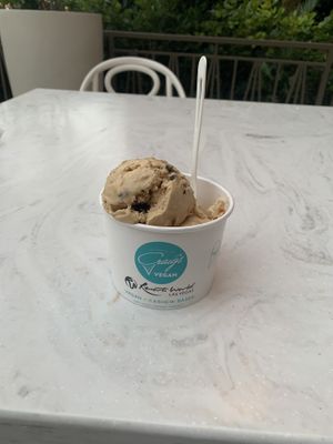 Half filled cup  at Craig's Vegan in Las Vegas