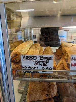Vegan bagel at Sitári in Naxos