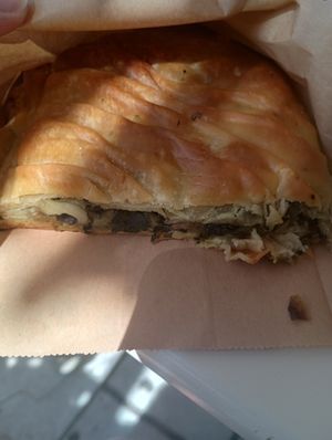 Spanikopita without feta at Sitári in Naxos