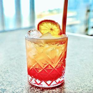 Bloody Sour cocktail with vegan foam at La Capannina in Scarborough