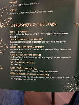 Menu   at Le Fate in Florence