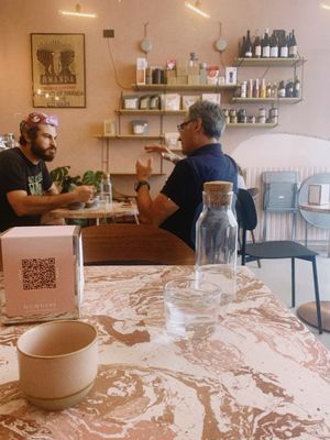 Sorry, no food photos. It was so tasty, and I devoured it. But here is a pic of the interior and their shop.   at Nowhere in Milan