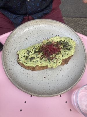Smashed avocado sourdough  at Nowhere in Milan