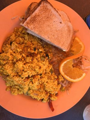 Vegan scramble with sourdough toastt  at Scramble in Phoenix