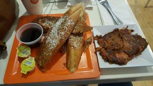 French toast and sweet potato hash at Scramble in Phoenix