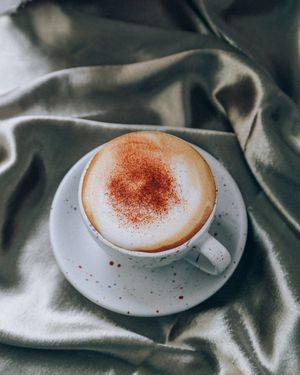 Cappucino- a dusting of cinnamon with this frothy coffee!  at Kappra Cafe in Bangkok