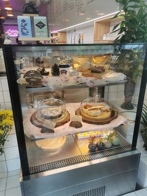 Desserts shelf at Kappra Cafe in Bangkok