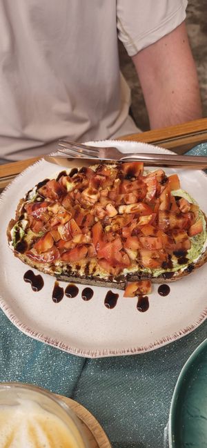 Tomato, balsamic & "cream cheese" on sourdough at Kappra Cafe in Bangkok