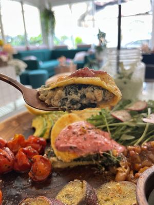 Omelette close-up  at Kappra Cafe in Bangkok