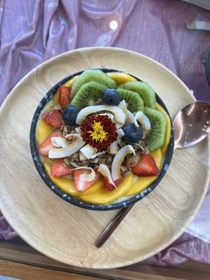 Mango smoothie bowl   at Kappra Cafe in Bangkok