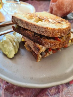 Mushroom sandwich with sourdough bread at Kappra Cafe in Bangkok