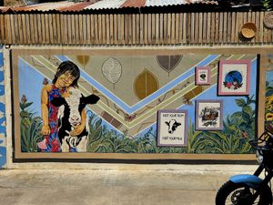 Mural at Kappra Cafe in Bangkok