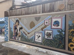 Mural at Kappra Cafe in Bangkok