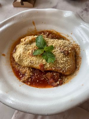 Cashew nut lasagna at Kappra Cafe in Bangkok