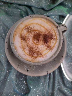 Caramel cappuccino at Kappra Cafe in Bangkok