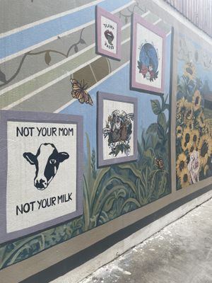 mural outsidee  at Kappra Cafe in Bangkok