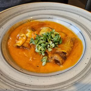 Stuffed eggplant  - an amazing dish at Hummus 90 in Ashdot Yaakov