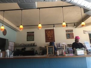 Fun vibe and happy staff!  at Cacao Tree Cafe in Royal Oak