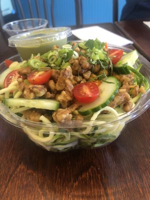 Zoodle Pasa Salad was YUMMY!  at Cacao Tree Cafe in Royal Oak