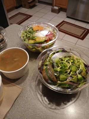 Mexican & General Tso Salads & Chickpea Miso Soup at Cacao Tree Cafe in Royal Oak