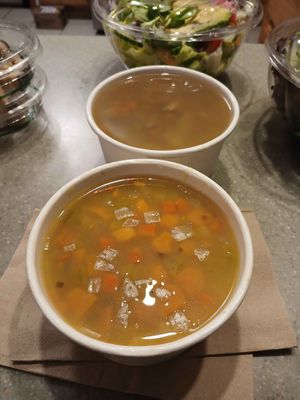 Chickpea Miso Soup & Sweet Potato Quinoa Soup at Cacao Tree Cafe in Royal Oak