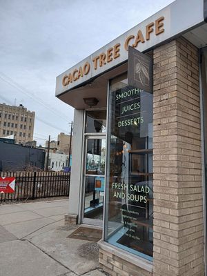Cafe front at Cacao Tree Cafe in Royal Oak