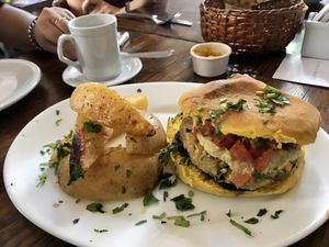 vegan veggie burger- YUM! at Artemisia - Costa Rica in Buenos Aires