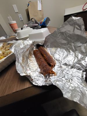 Vegan spicy sausage  at Seven Mile Cafe in Lewisville