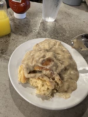 Vegan biscuit w vegan gravy  at Seven Mile Cafe in Lewisville