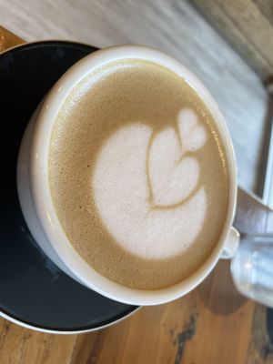 Lavender oat milk latte   at Seven Mile Cafe in Lewisville