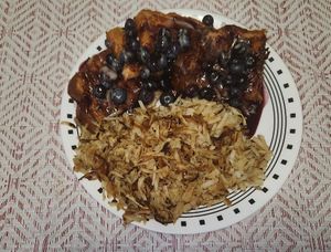 Blueberry Delight French Toast with hashbrowns at Seven Mile Cafe in Lewisville