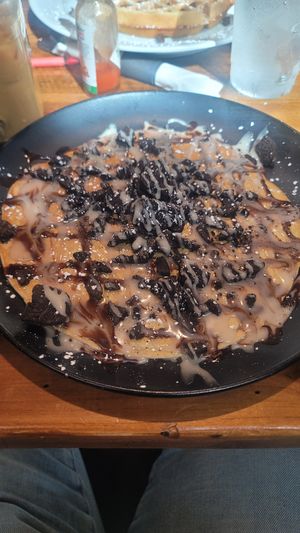 Vegan Oreo pancake at Seven Mile Cafe in Lewisville