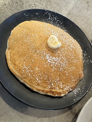 Vegan pancake with vegan butterr  at Seven Mile Cafe in Lewisville
