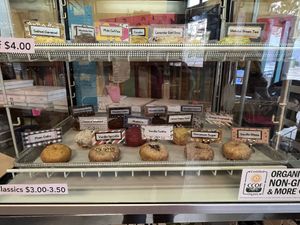 Look at all of those cake donut flavors!   at Pepples Donut Farm in Berkeley