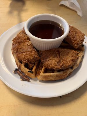 Chicken and waffles   at Pepples Donut Farm in Berkeley