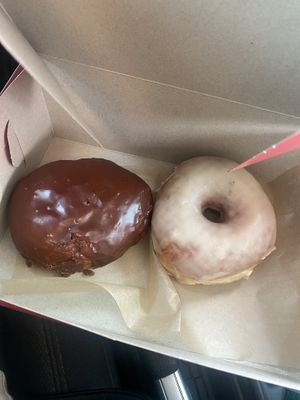 Boston Cream and Maple Old Fashion $10 Including Tip  #Veganuary at Pepples Donut Farm in Berkeley