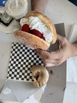 Strawberries and cream and spiced chai donuts  at Donut Bar - W. A St in San Diego