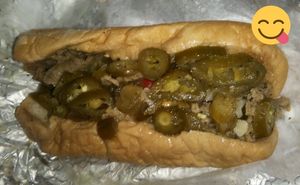 Beef less Italian beef with extra giardiniera   at Buona in Chicago