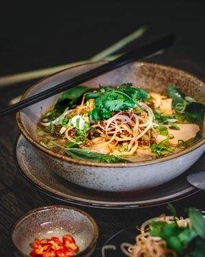 Traditional Bun Bo Hue but in vegan at Vegang in Berlin