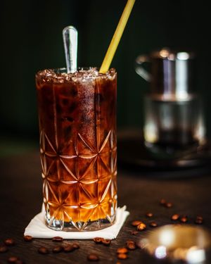 Vietnamese Ice Coffee with homemade vegan condensed milk at Vegang in Berlin