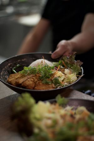 Vegan breaded „chicken" at Vegang in Berlin
