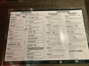 Menu February 19th 2023  at Vegang in Berlin