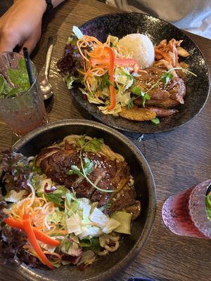 Udon noodles with vegan duck   at Vegang in Berlin