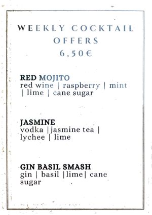 Weekly cocktail specials at Vegang in Berlin