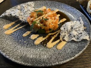salmon sashimi tartar  at Vegang in Berlin