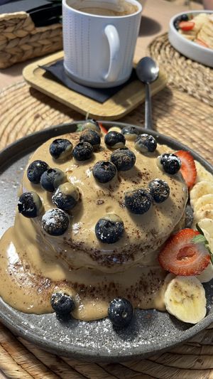 Vegan Pancake with Peanut   at Thelma in Pontevedra