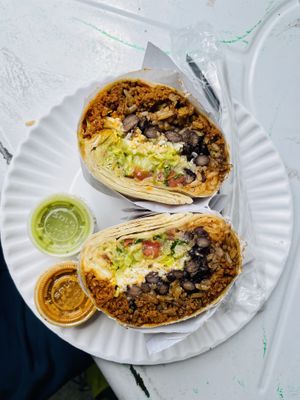 Vegan chorizo burrito  at Serrano Salsa in New York City
